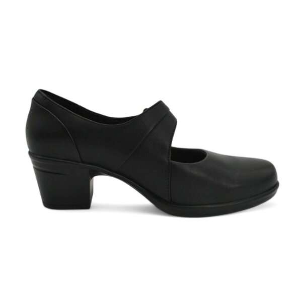 Clarks Women's Size 8 Wide Black Emslie Lulin Mary Jane Chunky Block Heel Pumps - Picture 9 of 16